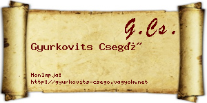 Gyurkovits Csegő névjegykártya